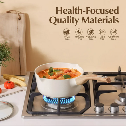 SENSARTE Ceramic Nonstick Pots and Pans Set, 19Pcs Healthy Kitchen Cookware Set with Pots Protectors, Induction Compatible White