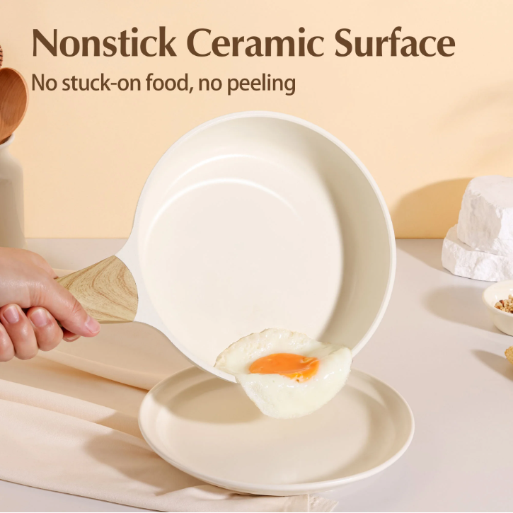 SENSARTE Ceramic Nonstick Pots and Pans Set, 19Pcs Healthy Kitchen Cookware Set with Pots Protectors, Induction Compatible White