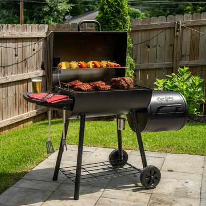 Char-Griller Barrel Pro Charcoal Barrel Grill Outdoor BBQ Smoker Patio Backyard Heavy Duty