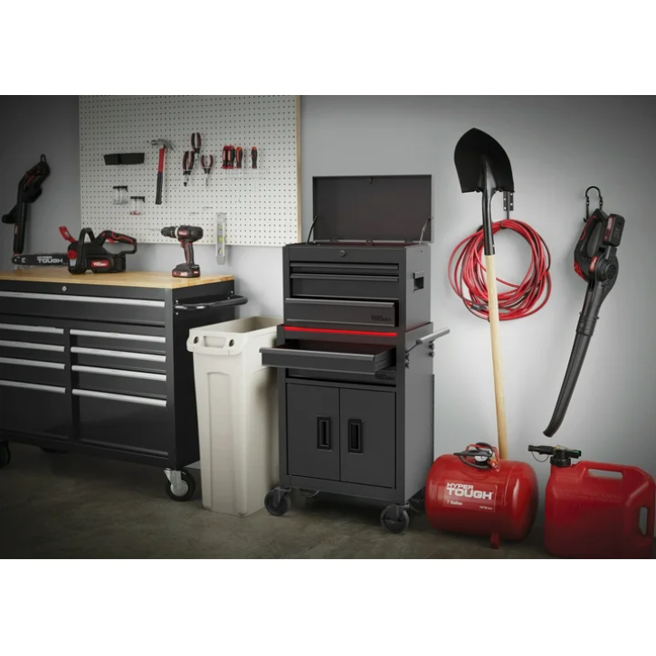 Hyper Tough 20-Inch 5-Drawer Steel Tool Chest with Ball-Bearing Slides, 300 lb Capacity, Black
