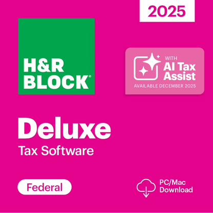 H&R Block Tax Software Deluxe 2025 Digital Download Windows Mac Activation Code