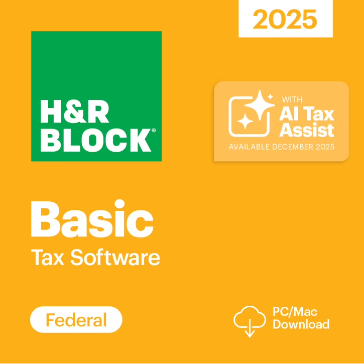 H&R Block Tax Software Basic 2025 Digital Download Windows Mac Activation Code