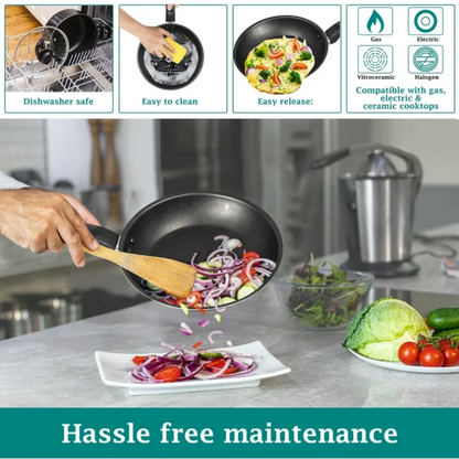 Mainstays 7 Piece Nonstick Cookware Set Aluminum Pots and Pans Black Kitchen Set