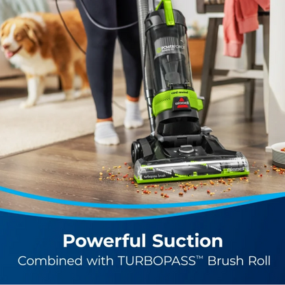 BISSELL PowerForce Helix Turbo Rewind Pet Upright Vacuum Cleaner 3333 Automatic Cord Rewind Pet Hair Vacuum Black Green