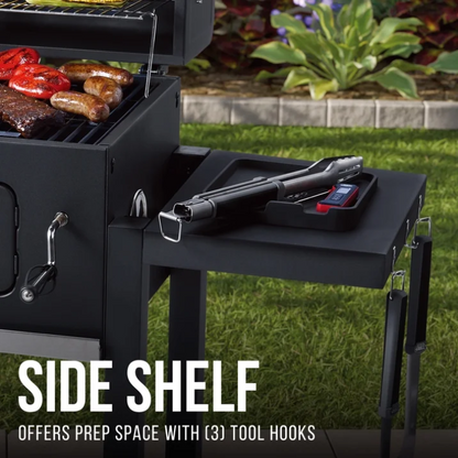 Expert Grill 24 Inch Heavy Duty Charcoal Grill Outdoor BBQ Grill with Wheels Black Patio Backyard
