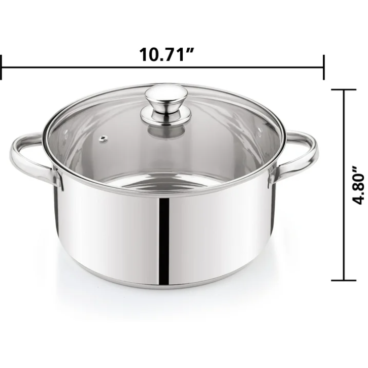 Mainstays 10 Piece Stainless Steel Cookware Set Pots and Pans Kitchen Cooking Set