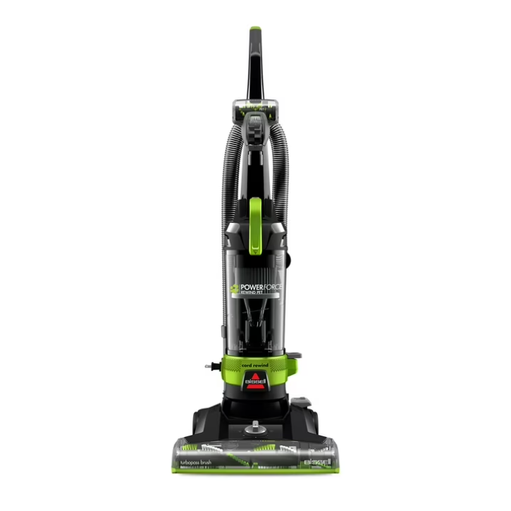 BISSELL PowerForce Helix Turbo Rewind Pet Upright Vacuum Cleaner 3333 Automatic Cord Rewind Pet Hair Vacuum Black Green