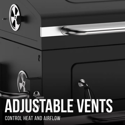 Expert Grill 24 Inch Heavy Duty Charcoal Grill Outdoor BBQ Grill with Wheels Black Patio Backyard