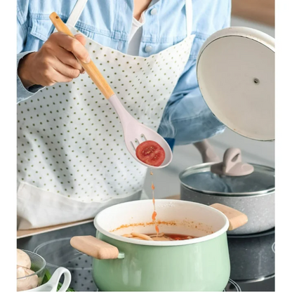 Mainstays Silicone & Bamboo Cooking Utensil Set, 14 Pieces