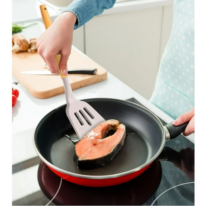 Mainstays Silicone & Bamboo Cooking Utensil Set, 14 Pieces