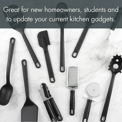Mainstays 36 Piece Kitchen Gadget Set with Kitchen Cooking Utensils, and Drawer Organizer, Black