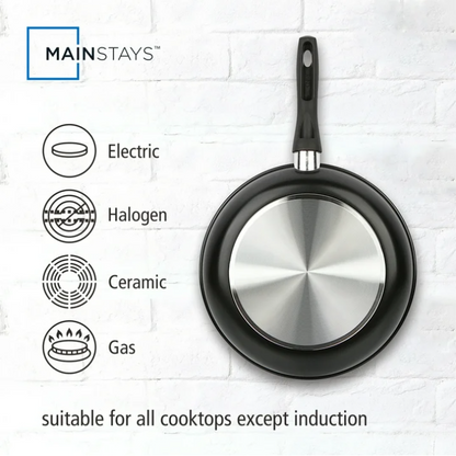 Mainstays 3 Piece Nonstick Skillet Set Aluminum Frying Pans Black Kitchen Cookware