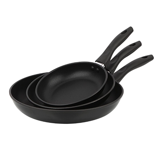 Mainstays 3 Piece Nonstick Skillet Set Aluminum Frying Pans Black Kitchen Cookware