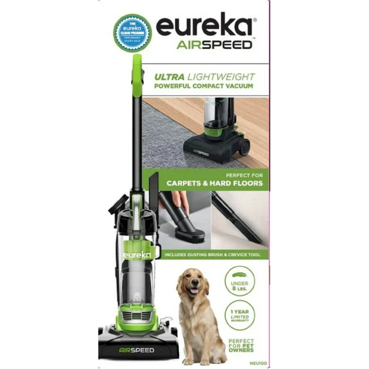 Eureka Airspeed NEU100 Bagless Upright Vacuum Cleaner Ultra Lightweight Compact Vacuum with Large Dust Cup Green Black