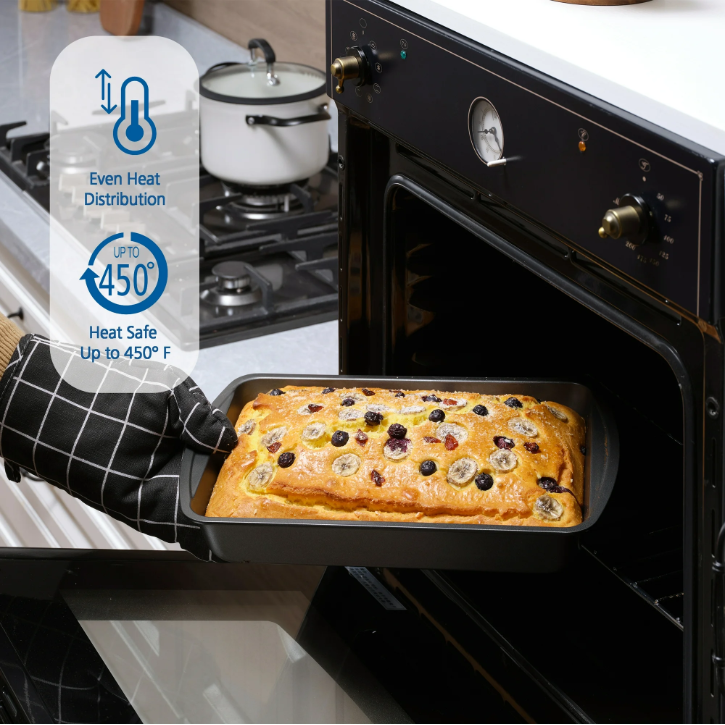 Mainstays 6 Piece Nonstick Bakeware Set Carbon Steel Baking Pans Muffin Cake Cookie Loaf Gray