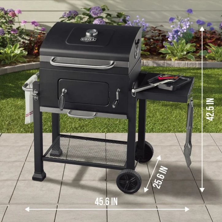 Expert Grill 24 Inch Heavy Duty Charcoal Grill Outdoor BBQ Grill with Wheels Black Patio Backyard