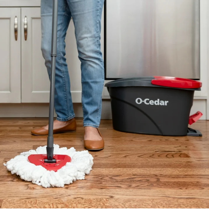 O-Cedar EasyWring Spin Mop & Bucket System Microfiber Floor Cleaning Mop with Wringer Pedal Bucket