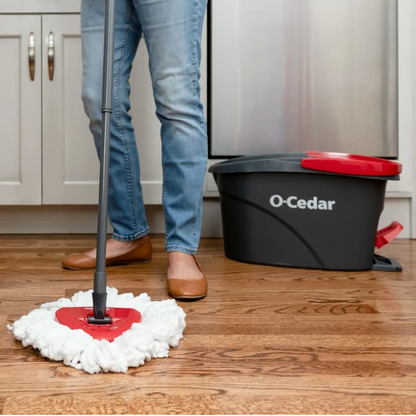 O-Cedar EasyWring Spin Mop & Bucket System Microfiber Floor Cleaning Mop with Wringer Pedal Bucket