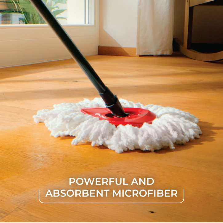 O-Cedar EasyWring Spin Mop & Bucket System Microfiber Floor Cleaning Mop with Wringer Pedal Bucket