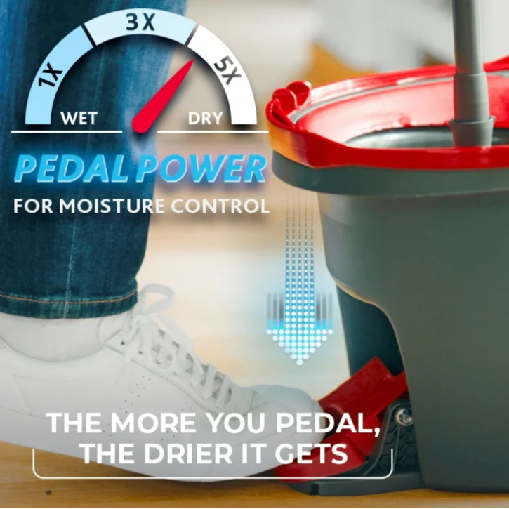 O-Cedar EasyWring Spin Mop & Bucket System Microfiber Floor Cleaning Mop with Wringer Pedal Bucket