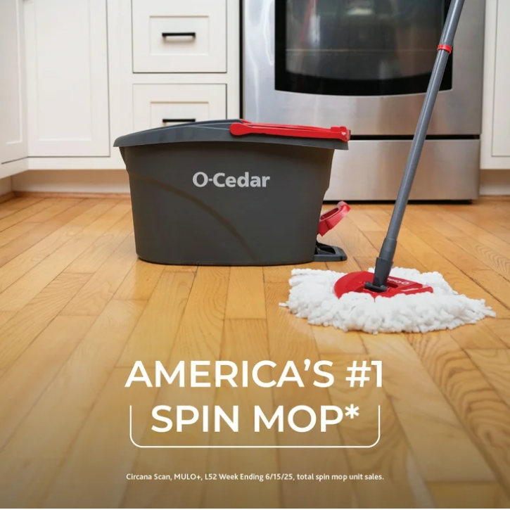 O-Cedar EasyWring Spin Mop & Bucket System Microfiber Floor Cleaning Mop with Wringer Pedal Bucket