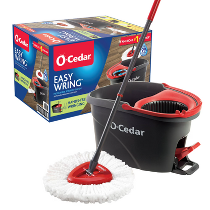 O-Cedar EasyWring Spin Mop & Bucket System Microfiber Floor Cleaning Mop with Wringer Pedal Bucket