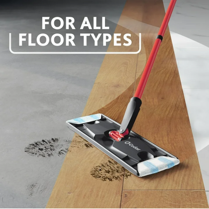 O-Cedar H2prO Flat Mop System Dual Tank Microfiber Floor Mop with Hands-Free Wringer for Hardwood Tile Laminate