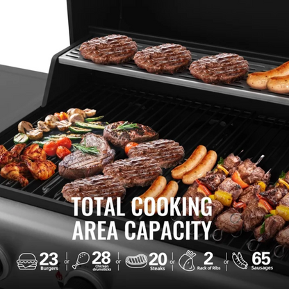 Royal Gourmet 3 Burner Propane Gas Grill GH3001H 30000 BTU BBQ Grill with Side Shelves Spice Rack Outdoor