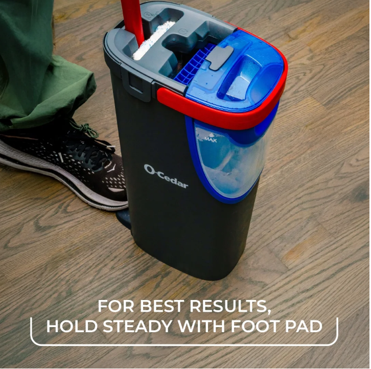 O-Cedar H2prO Flat Mop System Dual Tank Microfiber Floor Mop with Hands-Free Wringer for Hardwood Tile Laminate