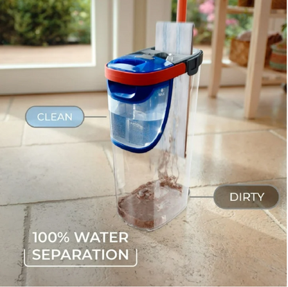 O-Cedar H2prO Flat Mop System Dual Tank Microfiber Floor Mop with Hands-Free Wringer for Hardwood Tile Laminate