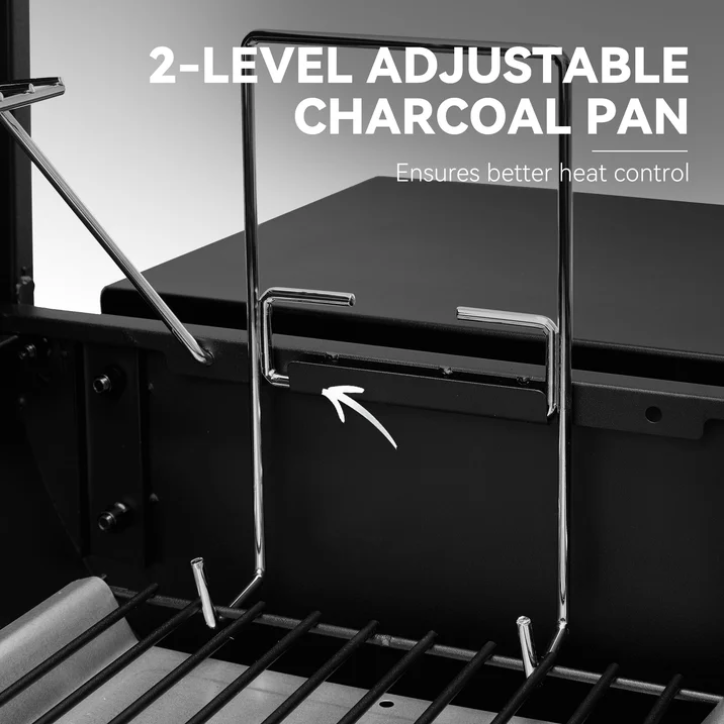 Royal Gourmet CC1624S Barrel Charcoal Grill with Offset Smoker 552 Sq In Outdoor BBQ Backyard Grill Black