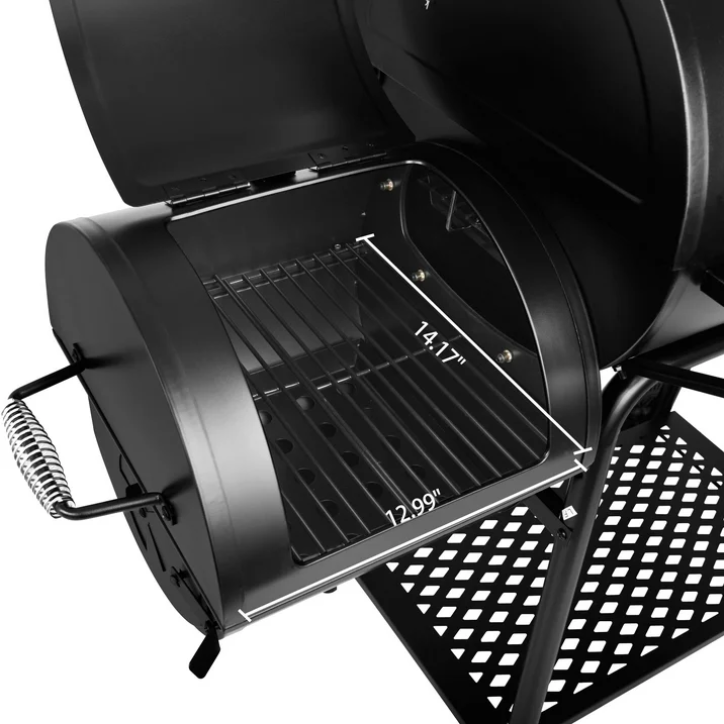 Royal Gourmet CC1830FC 28" Charcoal Grill Offset Smoker with Cover 855 Sq In Outdoor BBQ Grill Black