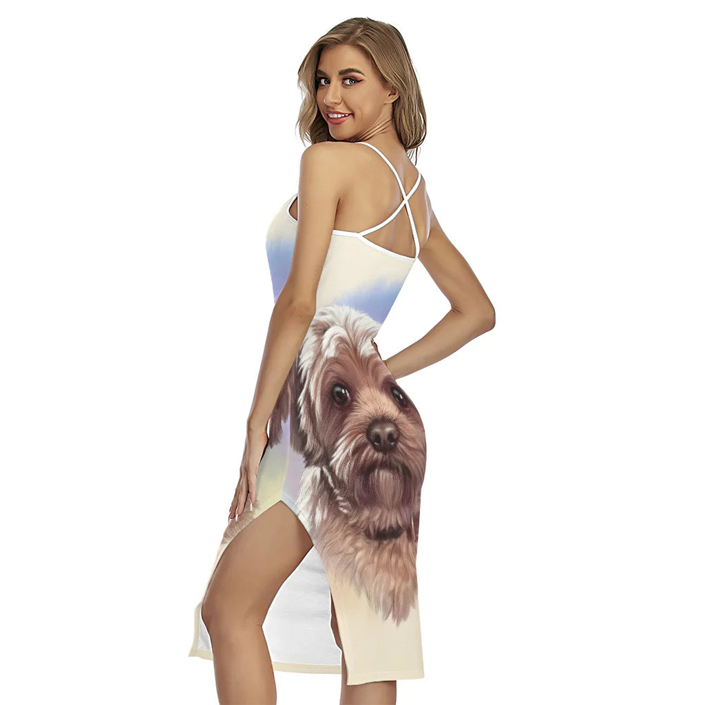 Yorkshire Terrier Portrait Print Cross Back Cami Dress